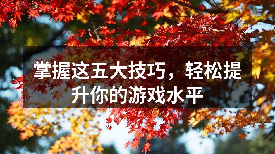 掌握这五大技巧，轻松提升你的游戏水平