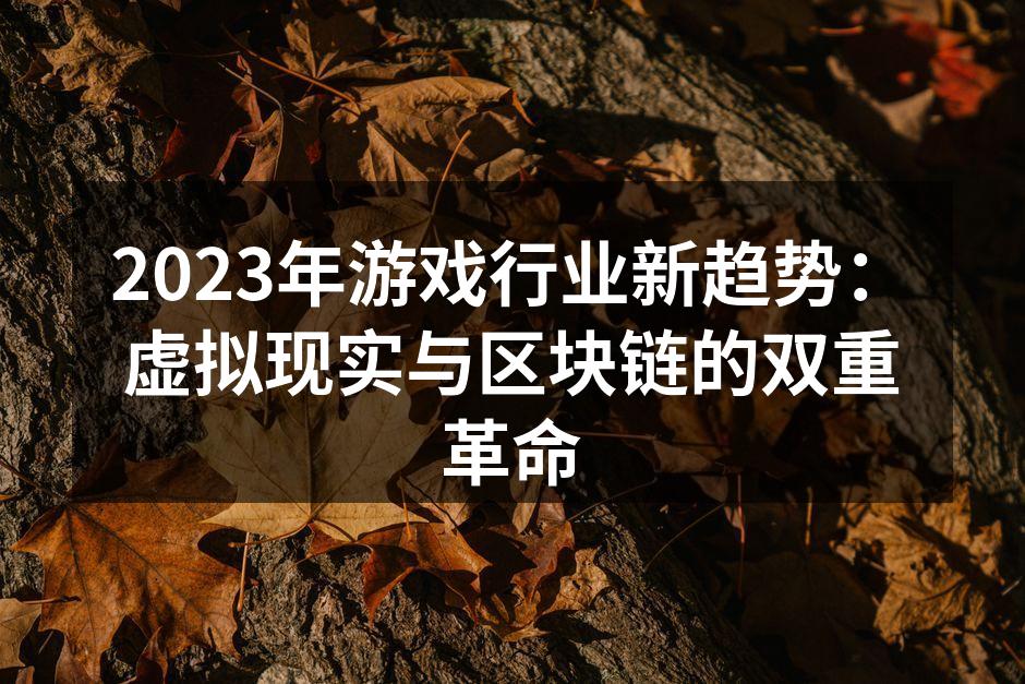 2023年游戏行业新趋势：虚拟现实与区块
