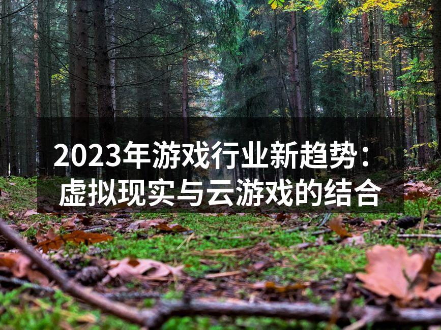 2023年游戏行业新趋势：虚拟现实与云游